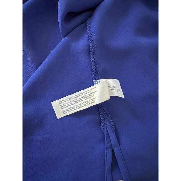 ELOQUII Womens Royal Blue Flutter Sleeve Sheer Tie Neck Blouse Plus Size 24 - Picture 6 of 6